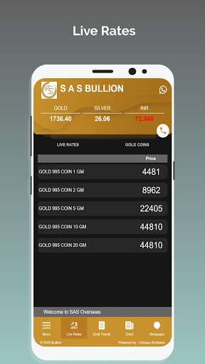 Android application SAS Bullion screenshort