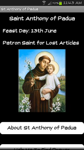 Android application Saint Anthony of Padua screenshort