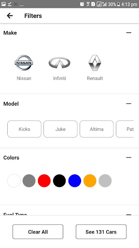 Shift Used Cars Screen 2