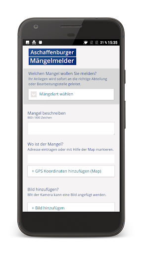 Aschaffenburger Mängelmelder Screen 2