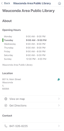 Wauconda Area Library App