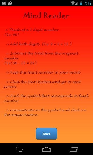 Android application Mind Reader screenshort