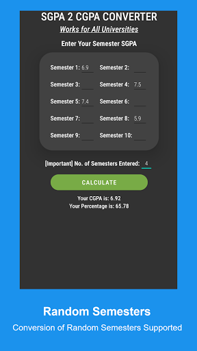 SGPA/GPA to CGPA Converter