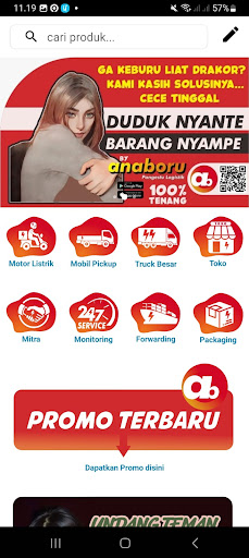 Android application anaboru Logistik screenshort