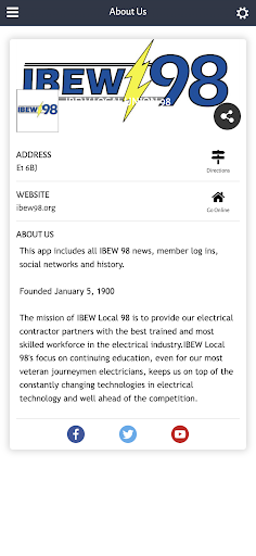 IBEW Local Union 98 Screen 3