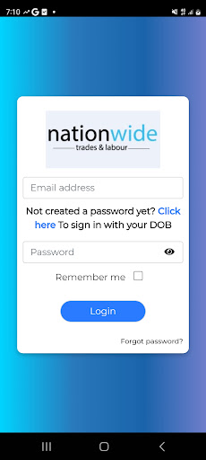 Android application Nationwide Trades & Labour screenshort
