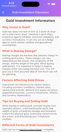 Gold Price Calculator++ Screen 3