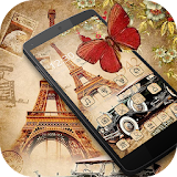 Nostalgic Eiffel Car Butterfly Theme icon