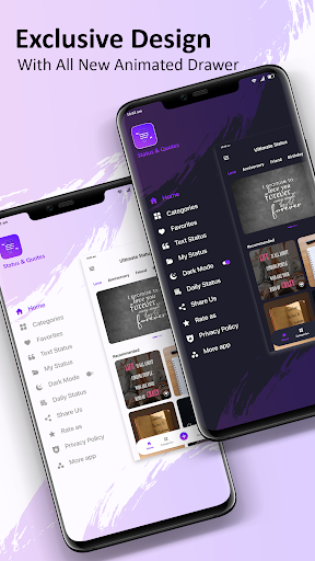 Android application Status and Quotes screenshort