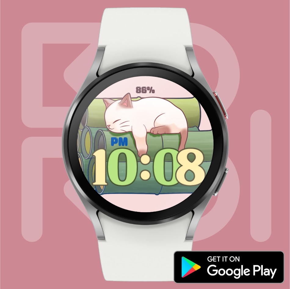 #8. Bamboo Cat Drawing Watch (Android) โดย: BOROI Watchface