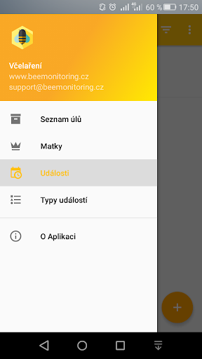 Android application Včelaření screenshort