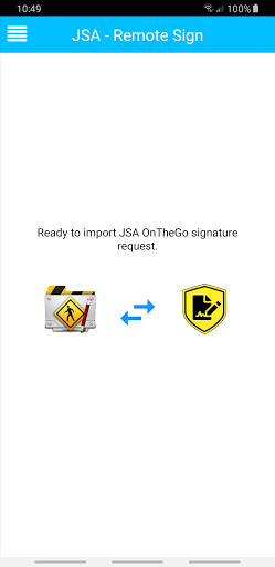 Android application JSA Remote Sign screenshort