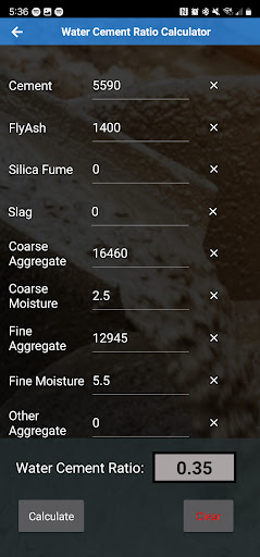 Water Cement Ratio and More! Screen 2