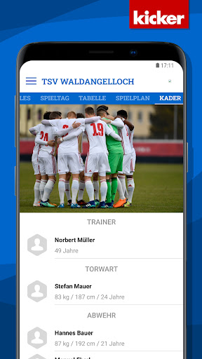 Android application TSV Waldangelloch screenshort