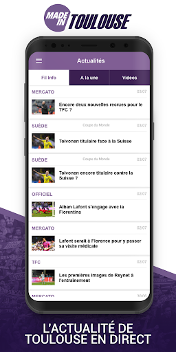 Android application Foot Toulouse screenshort