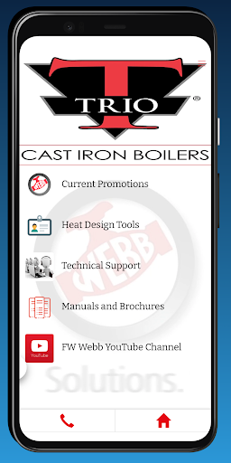 Android application FW Webb Heat Design APP screenshort