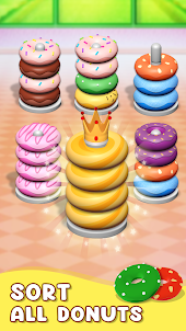 Hoop Stack - Donut Color Sort