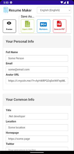 Resume Builder Screen 2