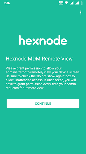 Android application Hexnode MDM Remote View screenshort