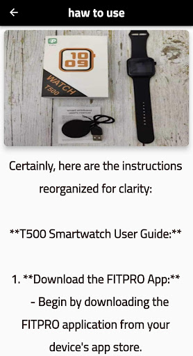 t500 smart watch guide Screenshot 1 - AppWisp.com