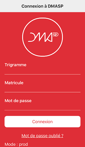 Android application DMASP - Dévelopmement screenshort