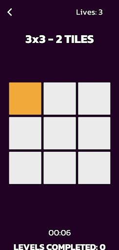 Android application Visual Memory Test screenshort