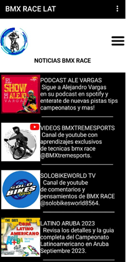 Android application BMX RACE APP screenshort