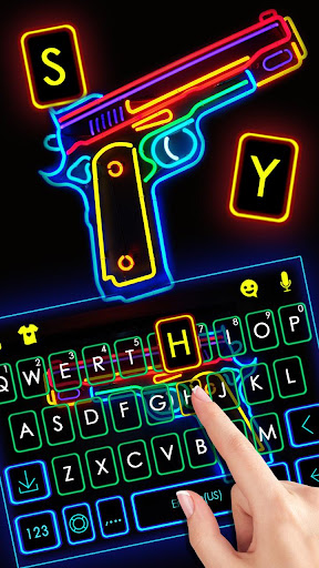 Neon Colorful Gun Keyboard The Screen 2