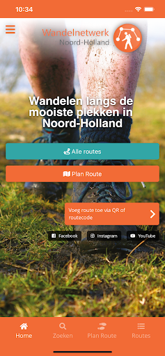 Android application Wandelnetwerk Noord-Holland screenshort