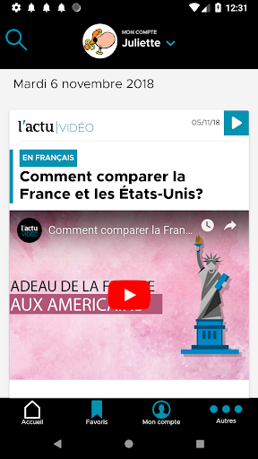 Android application L'ACTU Vidéo screenshort
