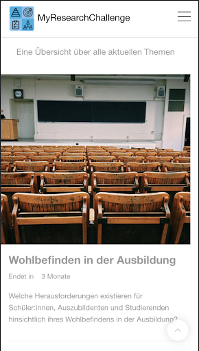 MyResearchChallenge Screen 2