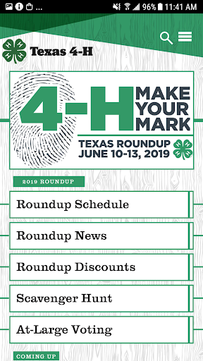 Android application Texas 4-H screenshort