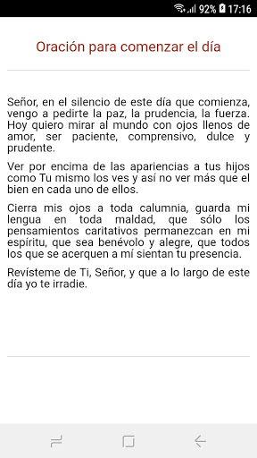 Android application Oración del dia screenshort