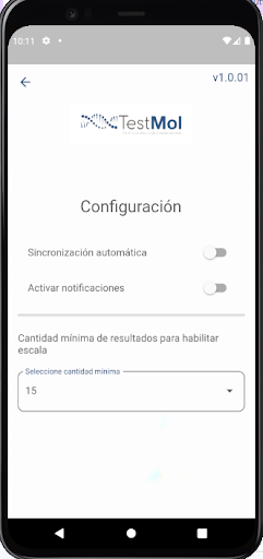 TestMol App Screen 3