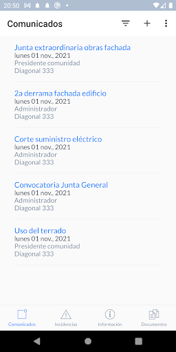 Android application CommunyApp screenshort
