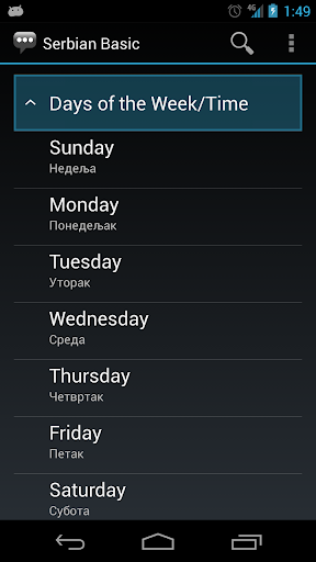 Serbian Basic Phrases Screen 2