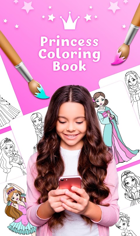Princess Girls Coloring Bookのおすすめ画像1