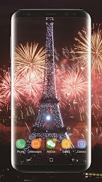 New Year Eiffel Fireworks Live Wallpaper