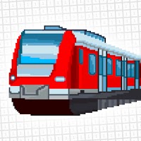 Trains Pixel Art: Color by Number,Sandbox Coloring