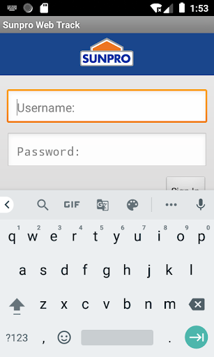 Android application Sunpro Web Track screenshort