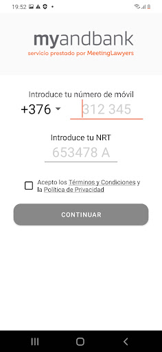 Android application Myandbank fiscalitat screenshort
