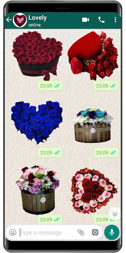 Android application WASticker All Flowers Stickers screenshort