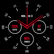 Analogue Red Watch Face