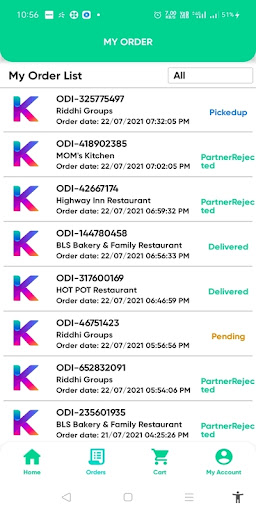 Android application Khaou - Hyper Local Delivery screenshort