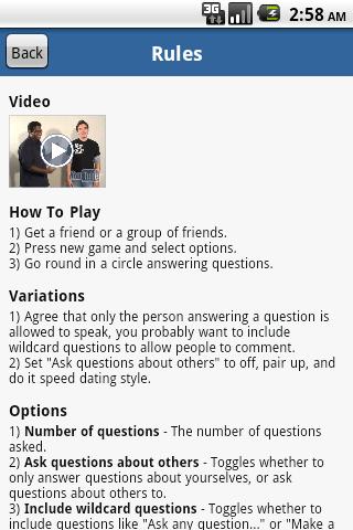 Questions Game Screen 2