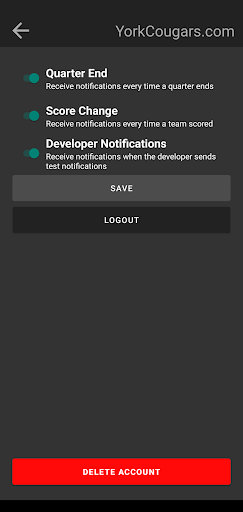 YorkCougars.com - The App Screen 3