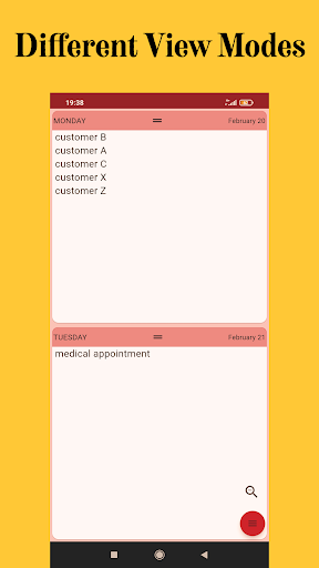 weekly planner Screen 2