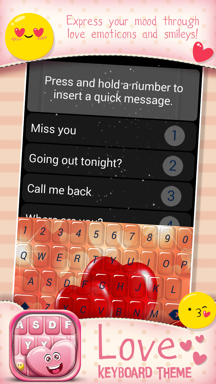 Android application Love Keyboard Theme screenshort