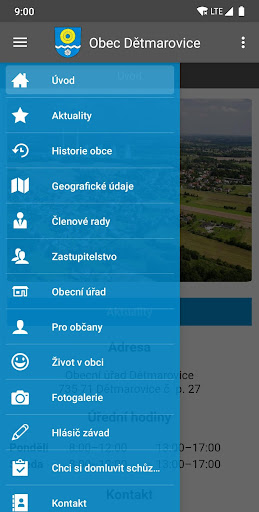 Android application Obec Dětmarovice screenshort