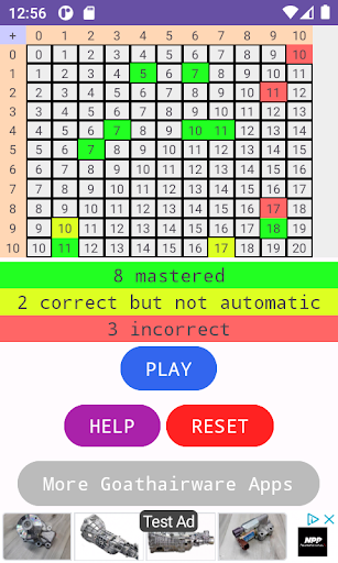 Addition Facts Practice Screen 3